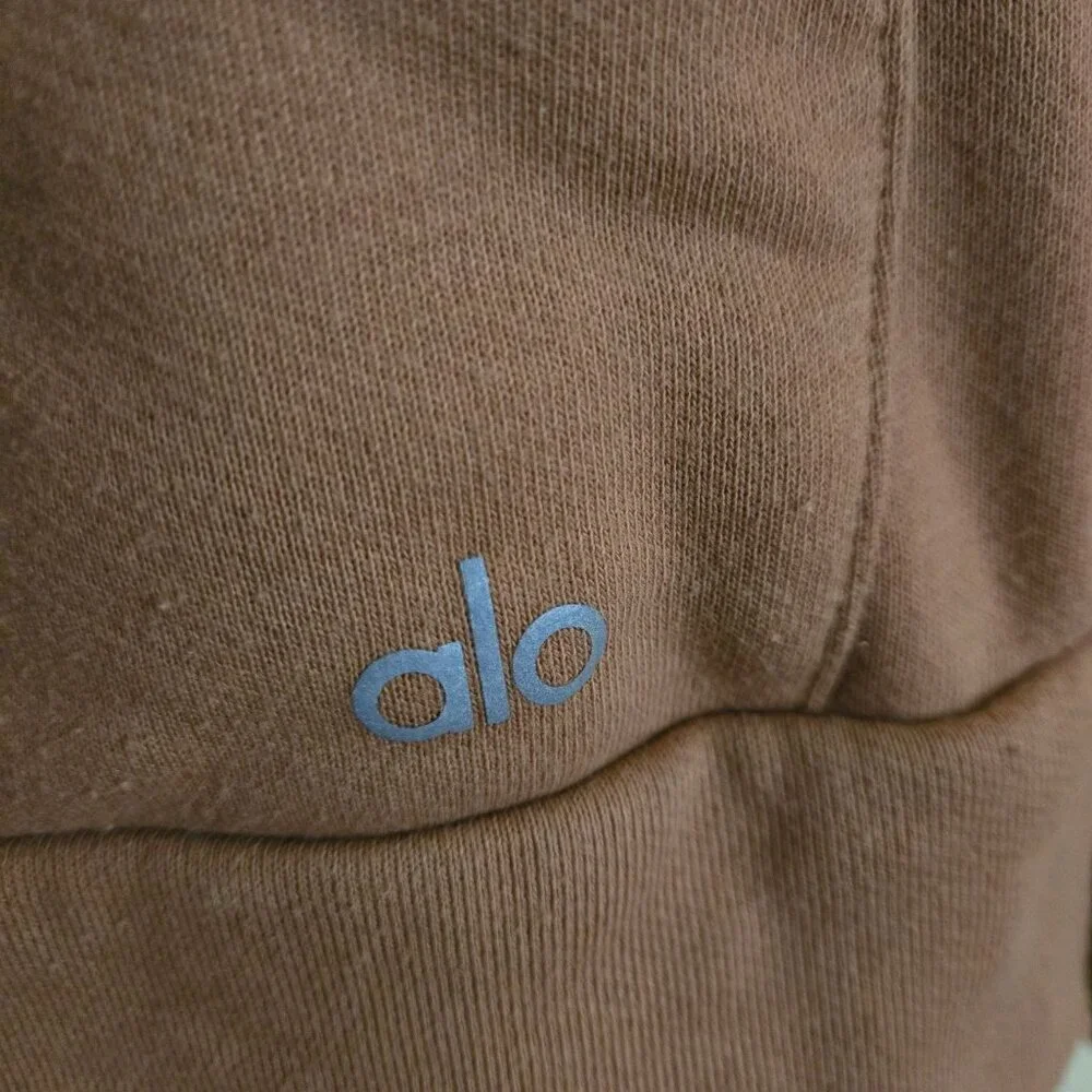 Alo Yoga Ripped Distressed Henna Rust Hoodie ASO DC Legends Size XS